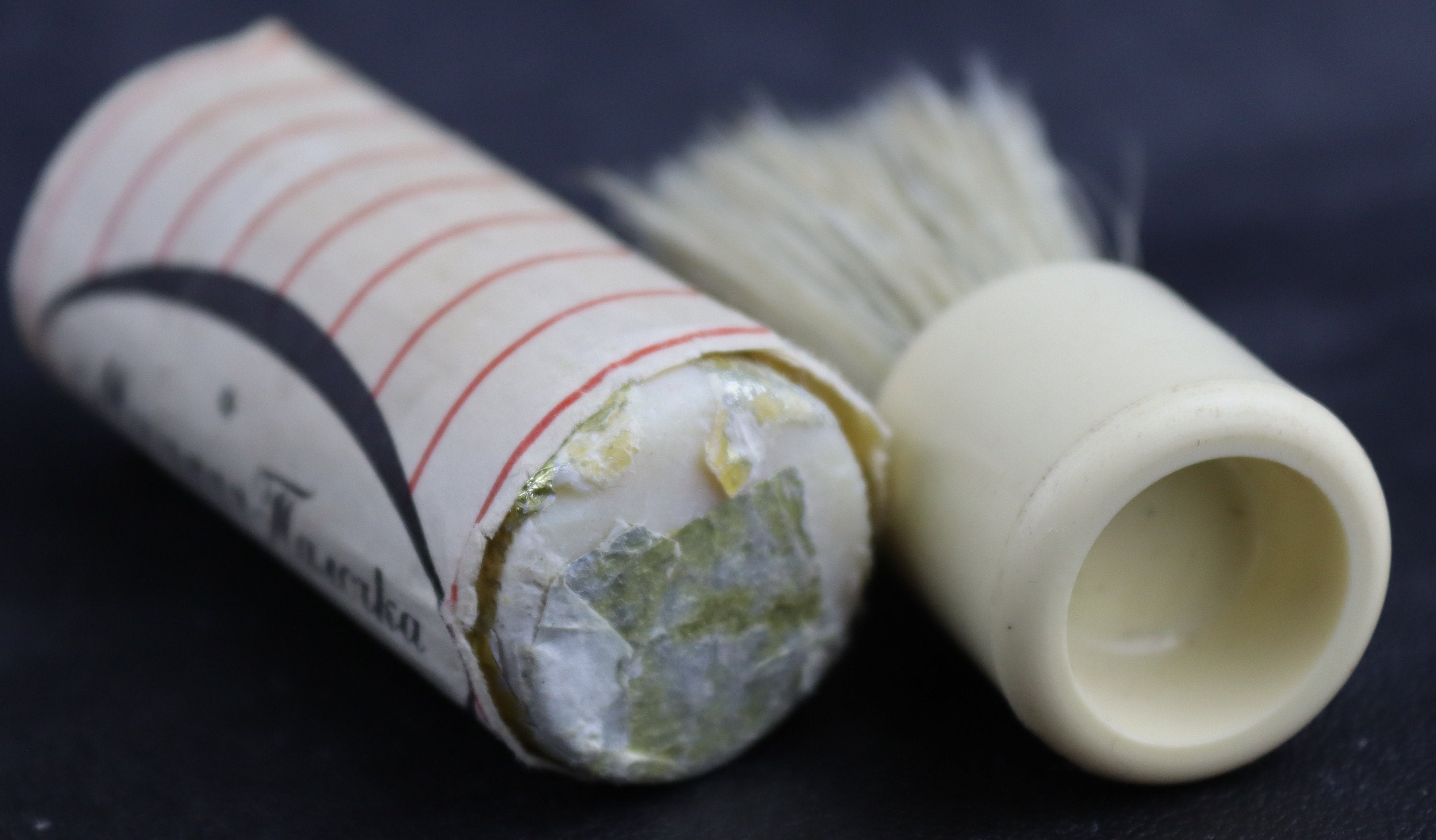 Vintage Travel Shaving Kit, Shaving Brush and Soap Stick, Soviet Shave