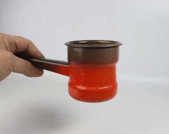 Mini Soviet Enamel Coffee Cezve, Vintage USSR Enamelware Ibrik, Coffee Pot 1970s