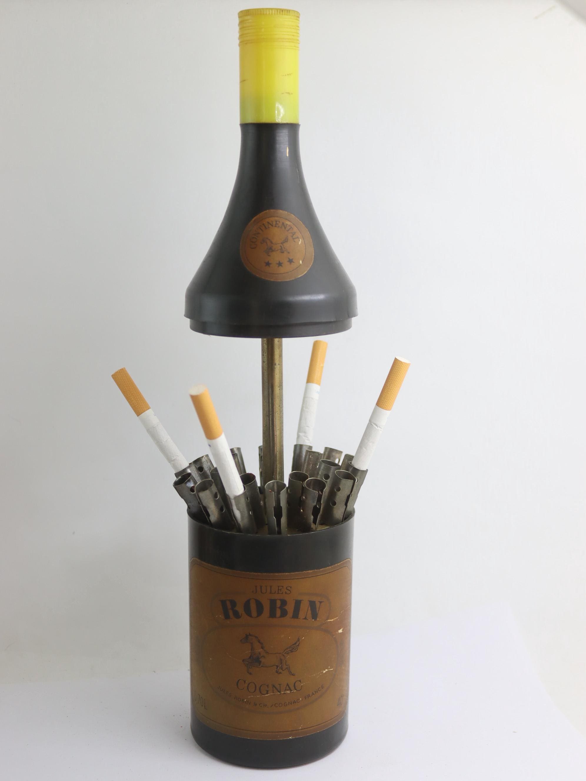 Vintage Cigarette Holder in Alcohol Bottle Form, Desk Cigarette