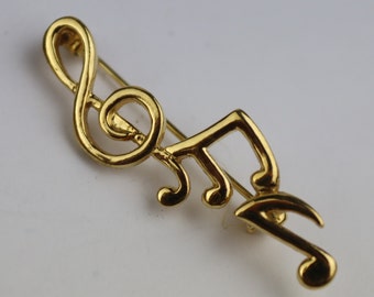 vintage brooch treble clef with sheet music, soviet brooch, ussr jewelry,  vintage jewelry, antique jewelry, vintage fashion, retro style