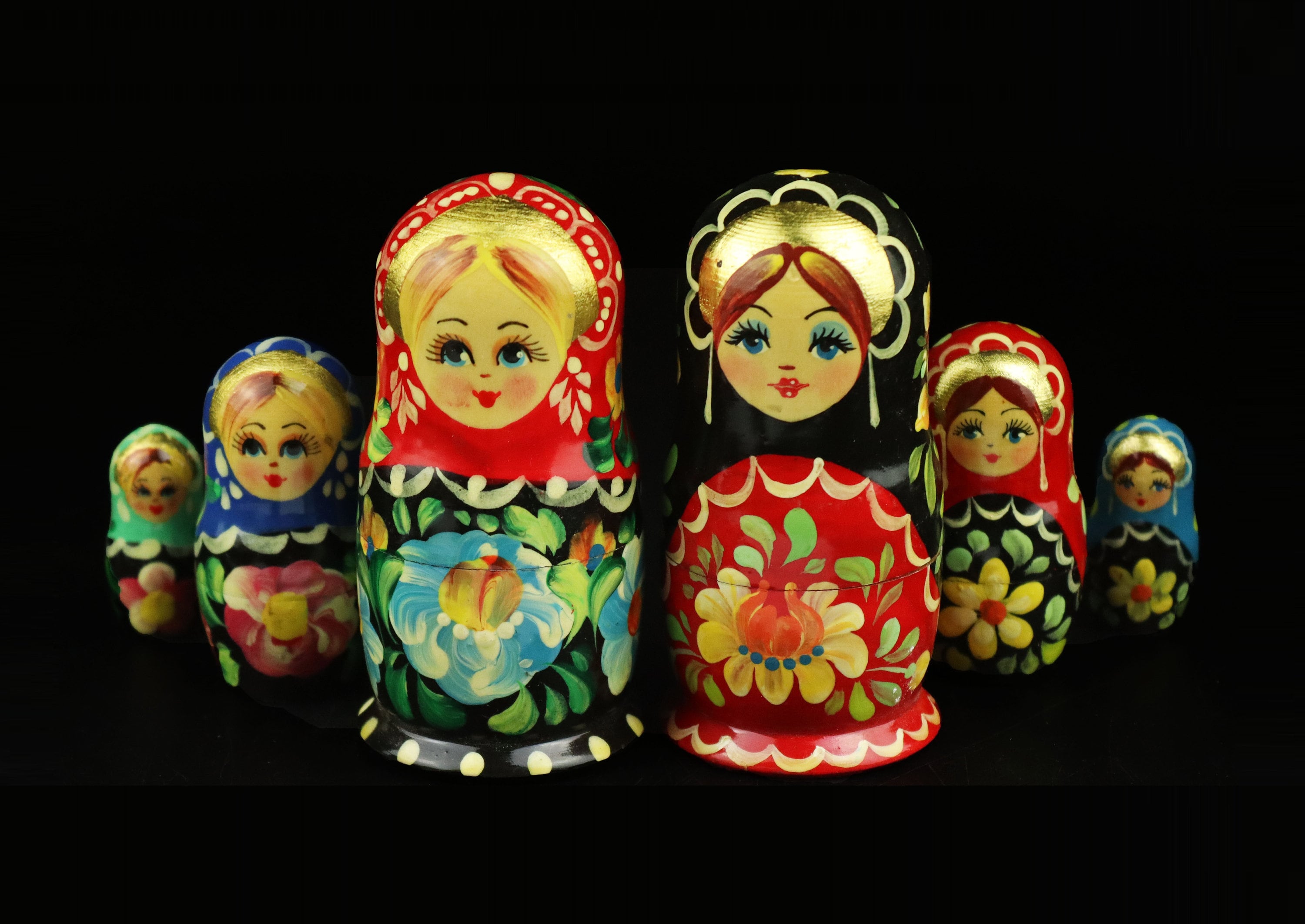 Two Sets of Ukrainian Nesting Dolls Hand Paint Matreshka Etsy Ireland