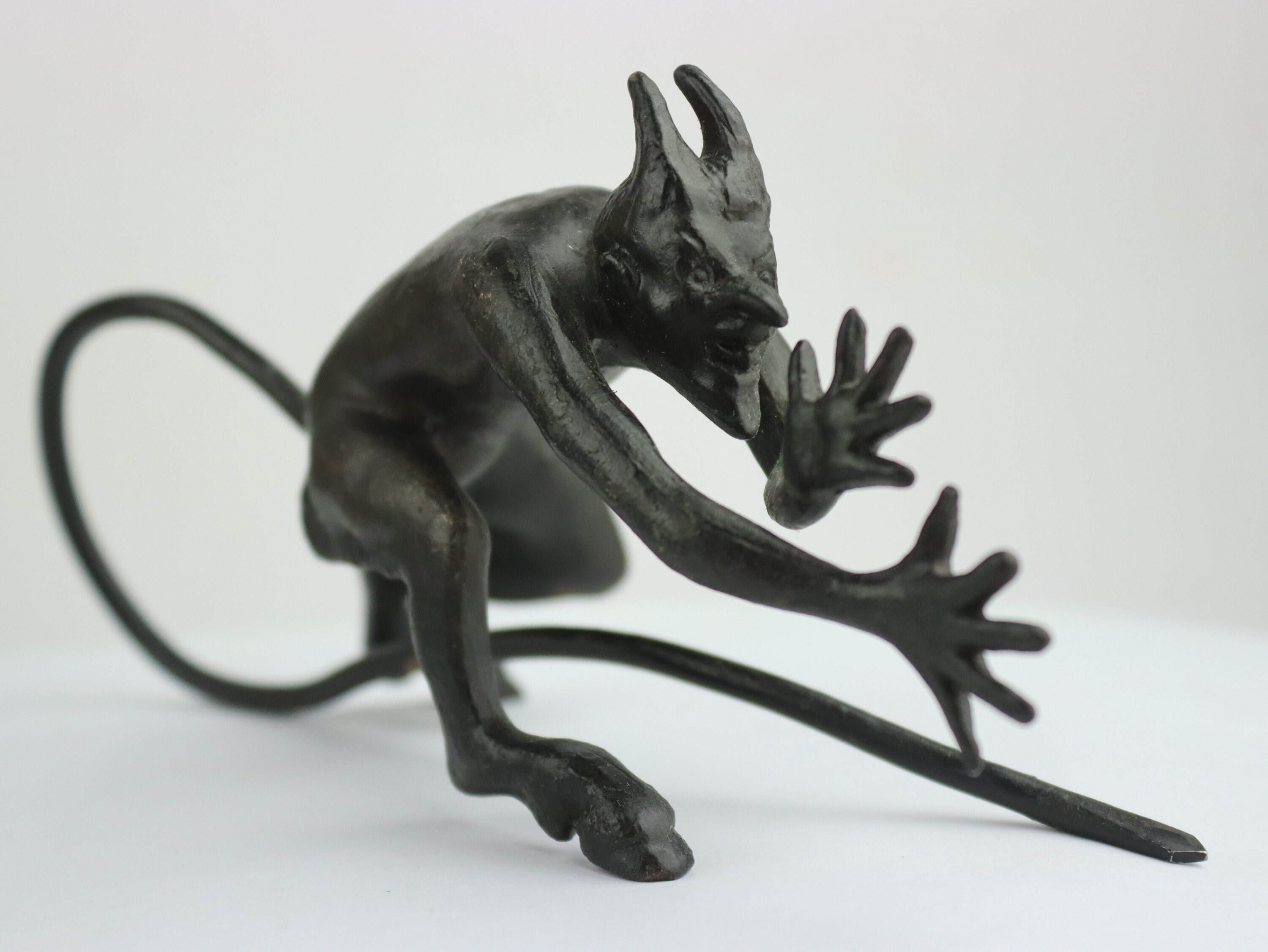 Vintage Cast Iron Devil Statuette Fiend Belial Nick Soviet Etsy