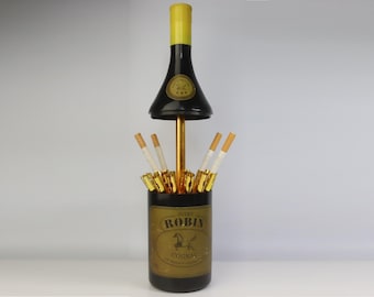 Vintage Cigarette Holder in Alcohol Bottle Form, Desk Cigarette Case Keeper  Dispenser Carousel Vodka Bottle in Form of Cognac Jules Robin