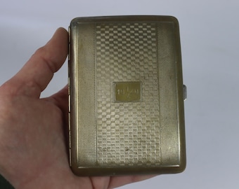 1949 Soviet Vintage Metal Cigarette Case — USSR Retro Brass Card Holder