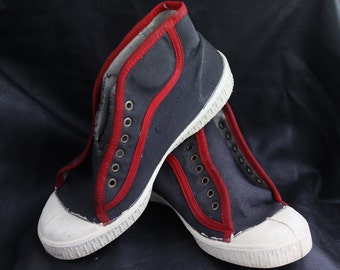 1985 new vintage kids sneakers, jeans gumshoes, rubber sneakers, ussr shoes, new sneakers, russia school shoes, cloth sports shoes