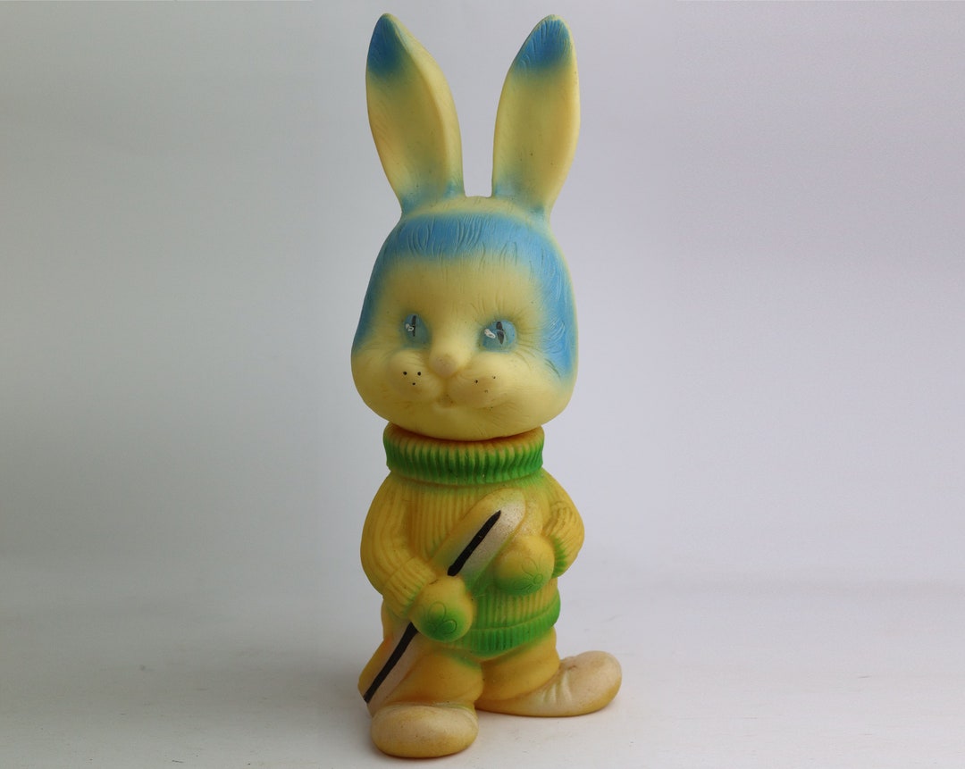 Vintage Rubber Bunny Skier, Rabbit, Vintage Hare, Old Toy, Vintage Toy ...