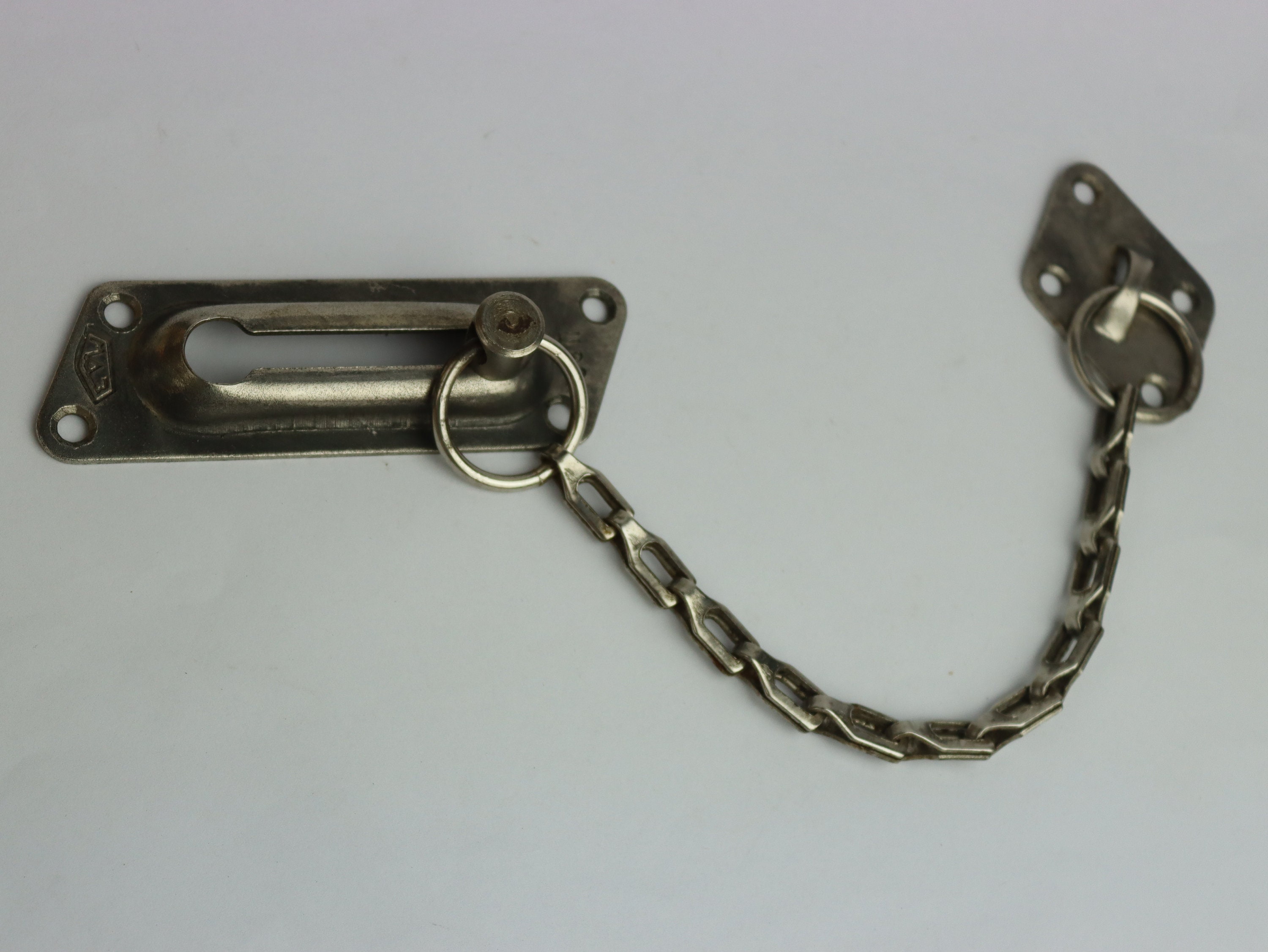 Signature Hardware 920343 Cast Iron Decorative Chain Lock Antique Pewter Door Accessory Door Guard Chain Guard