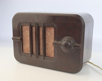 Vintage Bakelite Soviet Radio – USSR 1950s Decor Retro Carbolite Radio – Aged Condition – Unique Display Piece
