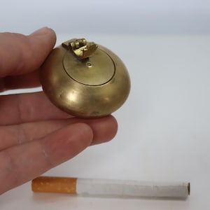 vintage mini pocket brass ashtray, old ashtray, pocket ashtray, portable ashtray, travel ashtray, gift idea, christmas gift, pill box