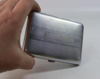 Soviet Vintage Metal Cigarette Case 1960s–1970s — USSR Retro