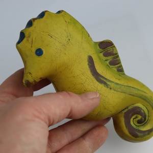 very old rare vintage seahorse toy. vintage collectible toy seahorse 1950s. fish. baby hippocampus. sea horse doll. toy for restoration