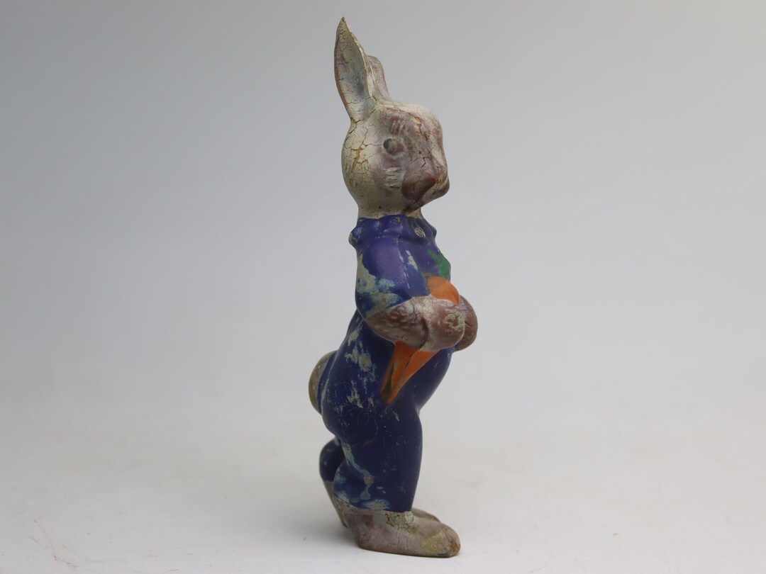 Damaged Vintage Rubber Bunny With Carrot Toy, Soviet Toy Hare, Russia ...