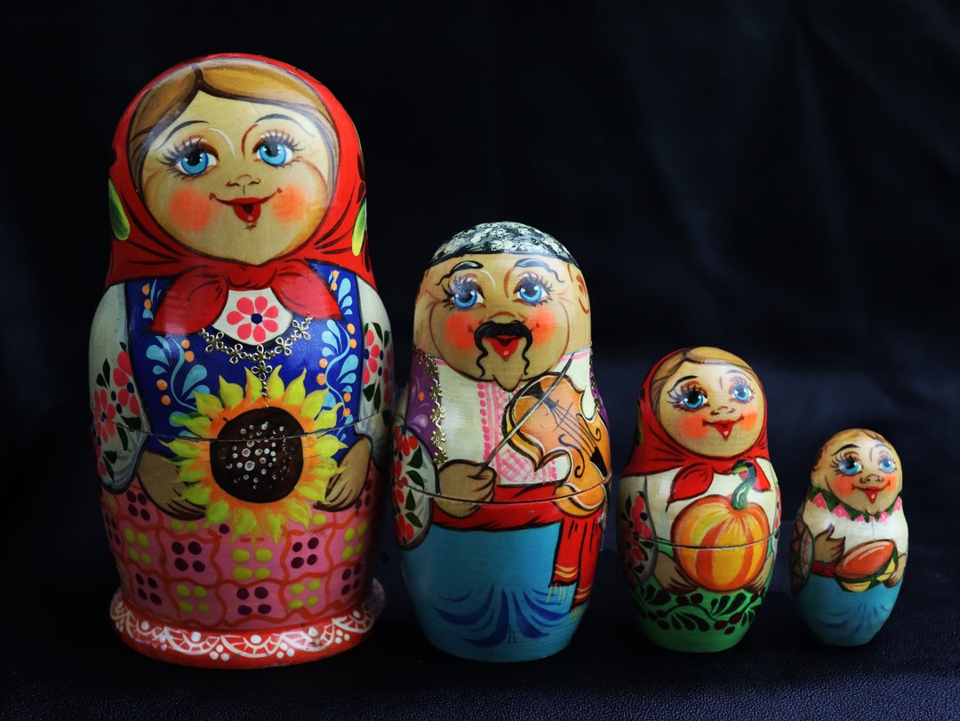 Ukrainian Nesting Doll, Hand Paint Matreshka, Ukrainian Souvenir, Wooden Toy, Folding Dolls