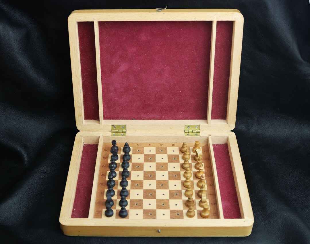 Vintage Traveling Chess Set, Soviet Chess Set, Old Chees, Antique Chess