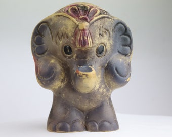 elefante de goma vintage, juguete de elefante soviético, elefante de la urss, juguete urss, juguete vintage, decoración de navidad, manta de elefante, elefante pintado a mano
