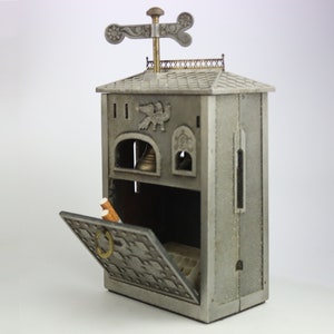 castello portasigarette vintage con banderuola e campane, portasigarette da scrivania sovietico, distributore di sigarette, scatola di sigarette urss, regalo russia