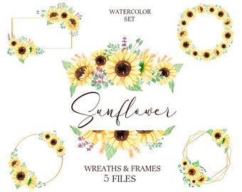 Download Sunflower Wreath Svg Etsy