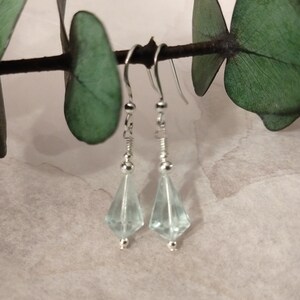 Green Fluorite Teardrop Earrings, Green Natural Gemstone, sterling earrings, seafoam green earrings, gift for her