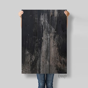 Black wood Vinyl Photography Backdrop for Product, Instagram, Flat lay & Food Photography - Lov990