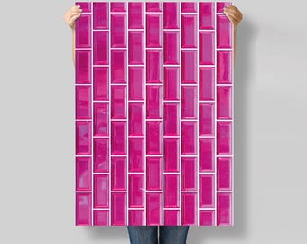 Pink tiles Photography Backdrop: Food, Product Flat Lay Surface lov5161