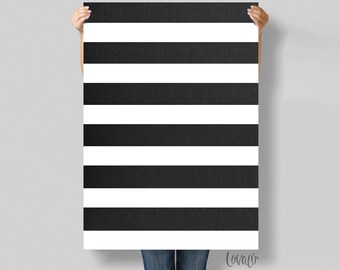 Strypes Black and white Food Photography Backdrop: Flat Lay Surface Lov5200