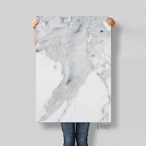 Gray and White Marble Vinyl Photography Backdrop: Product Flat Lay
