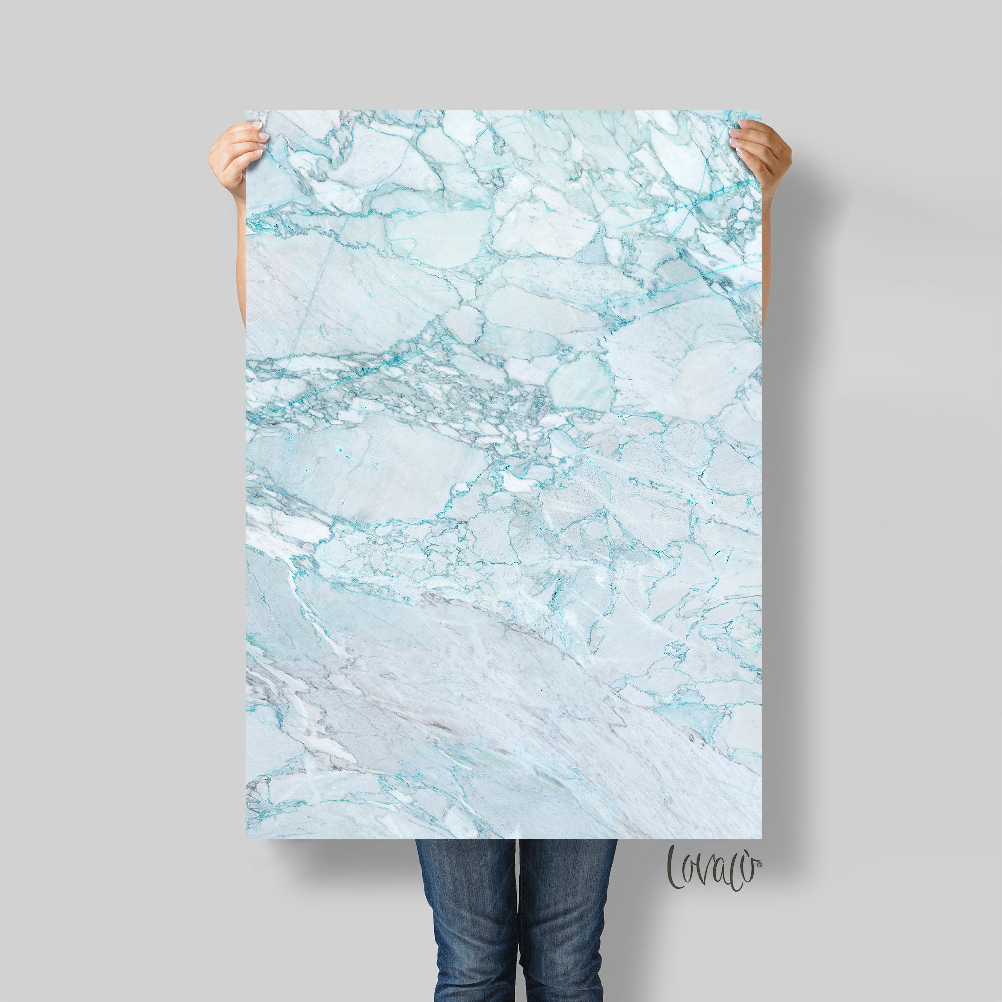 Light Blue Marble Food Photography Backdrop White Concrete for Product,  Instagram, Flat Lay & Food Photography Lov3060 