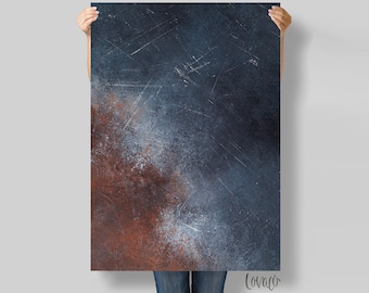 Rusty Photo Backdrop blue brown for Product, Instagram, Flat lay & Food Photography - Lov828