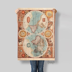 Vintage Old world map pvc Photography Backdrop for hipster flat lay shot, Product, Instagram, food, Photo - Lov5000