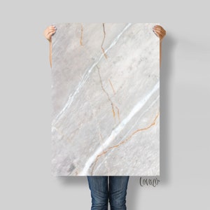 Marble Vinyl Photography Backdrop: Gray & Orange Product Flat Lay