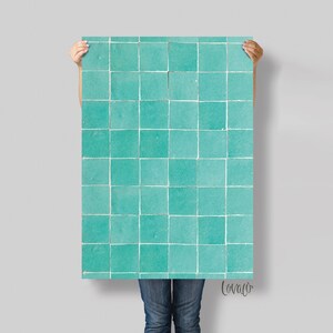 Food Photography Backdrop aquamarine tiles concrete for Product, Instagram, Flat lay & Food Photography - Lov5019