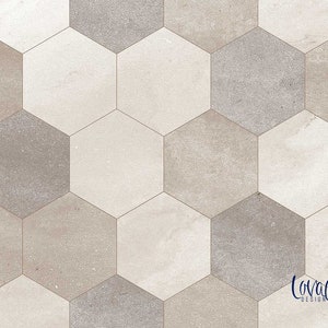 Concrete Hexagon Tile Photography Backdrop: Food, Product, Flat Lay