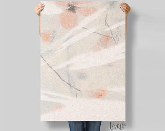 Floral Flat Lay Styling Mat - Natural Tone Photo Backdrop