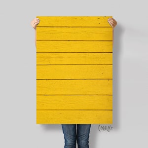 Yellow Photo Backdrop rustic wood PVC for food, Product, Instagram, Flat lay Photography - Lov5051