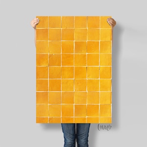 Yellow Zellige Tile Backdrop – Flat Lay Mat with Handcrafted Moroccan Look – Styling Surface for Food and Product Photography Lov5046
