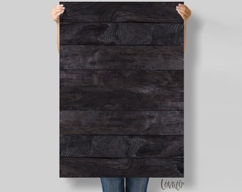 Wood black Vinyl Photography Backdrop for Product, Instagram, Flat lay & Food Photography - Lov991