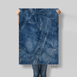 Vinyl Photography Backdrop blue marble for Product, Instagram, Flat lay & Food Photography - Lov2071