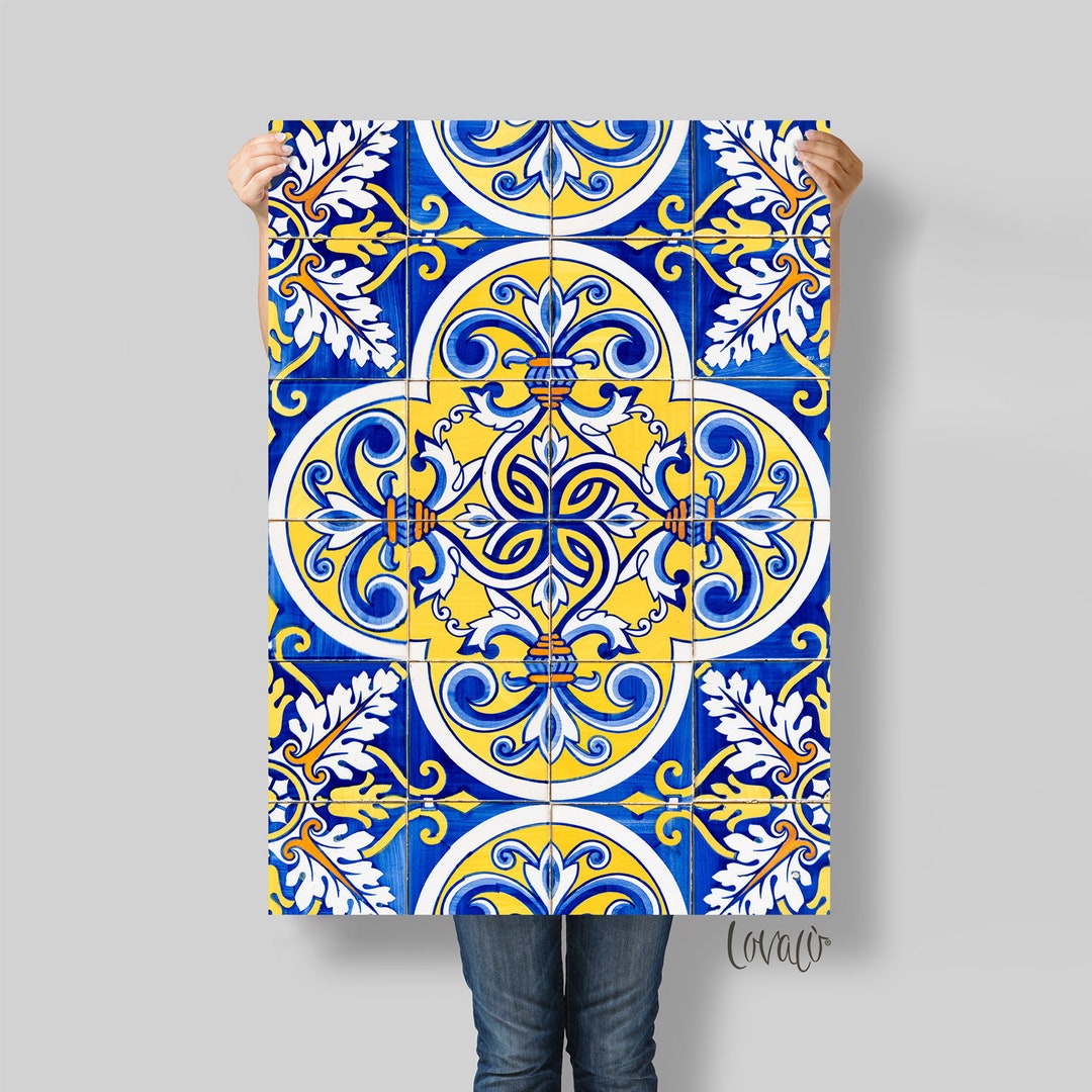 Photography Backdrop Sicilian Tiles for Food, Wedding, Product