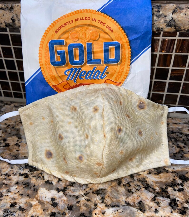 Tortilla face mask face mask custom face mask humorous Etsy