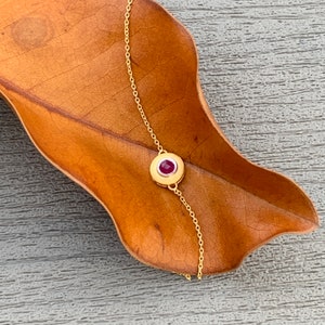 Ruby bracelet/ july birthstone/ layering bracelet/ rose cut stone/ sterling silver bracelet/ chain bracelet/ everyday bracelet/ holiday gift