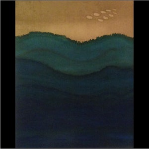 Silk Painting Print: Monochromatic Mt.  Olive