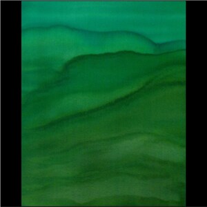Silk Painting Print: Monochromatic Mt. Green Yellow