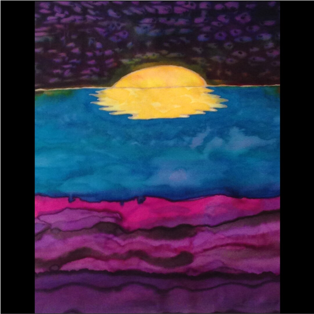 Silk Painting Print Plumbing the Depths Towards Hope Etsy