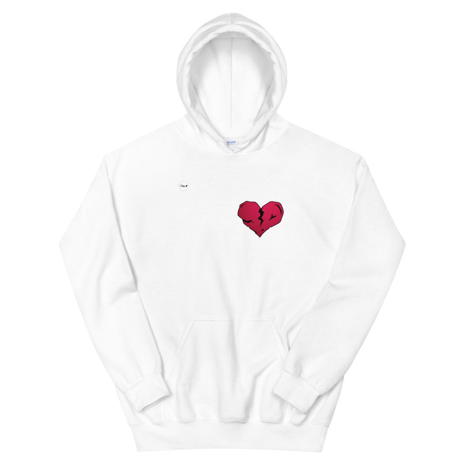 red broken heart hoodie
