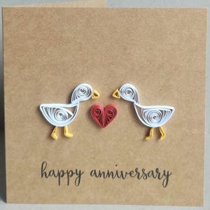Carte d'anniversaire unique faite main de canards piquants
