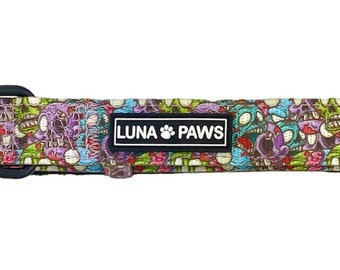 Dog Collar for Small Medium and Large Pets, Soft and Adjustable, Colorful Pet Collar, Puppy Collar (Zombie Apocalypse)