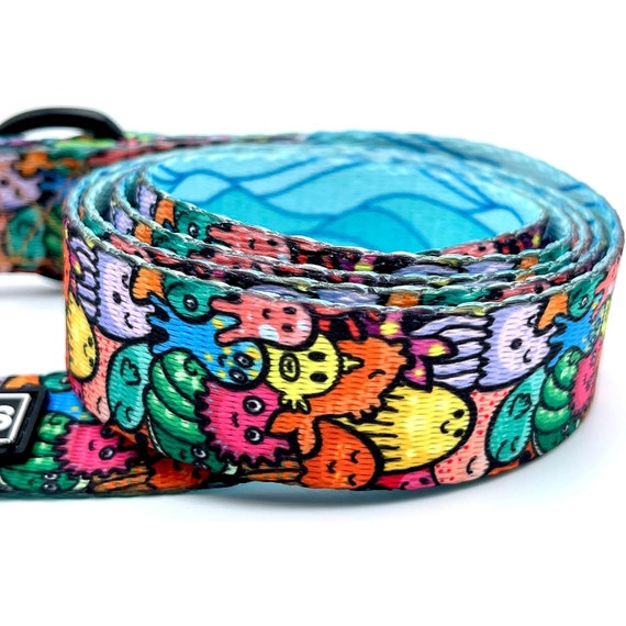 Dog Leash, Dual Sided Leash, Printed Leash, Pet Leash for Small Medium and Large Dogs, Puppy Leash (Under the Sea - Cute Sea Creatures)