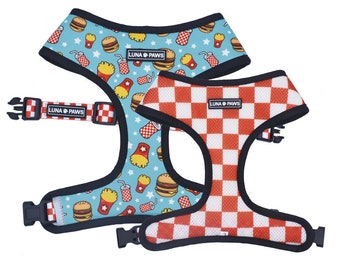 Fast Food Fun, Luna Paws Reversible Harness, 2-in-1 Harness, Dog Clothes, Puppy Clothes, Dog Harness, Pet Harness