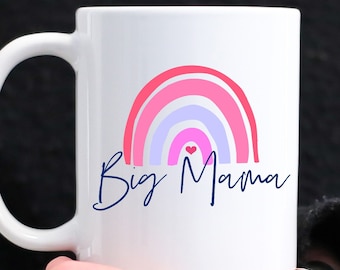 Big Mama Gifts Big Mama Coffee Mug Big Mama Rainbow Mug, Gifts For Big Mama Cute Rainbow Print Mug Baby Shower Gifts For Big Mama Coffee Cup