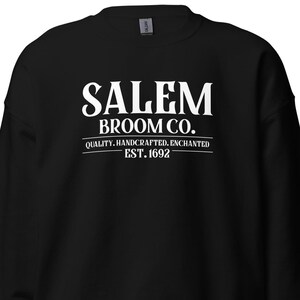 Salem Broom Company Sweatshirt, Cute Orange Halloween Crewneck, Witch Shirt, Fall Vintage, Salem Sweatshirt H2299